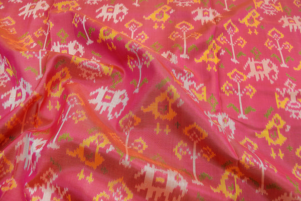 Patola saree in full pitch pink colour