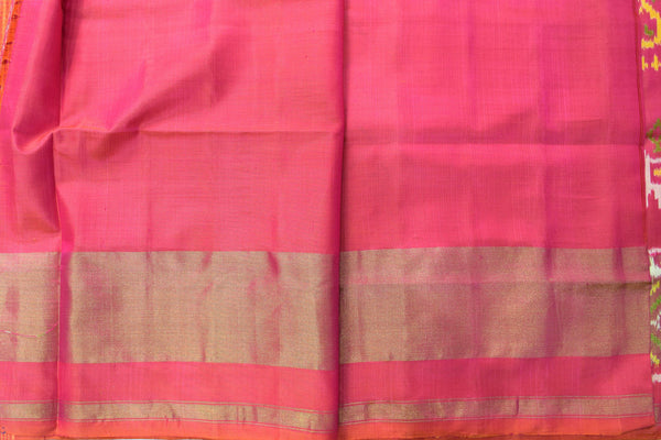 Patola saree in full pitch pink colour