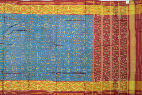 Patola saree in red and kya blue combination