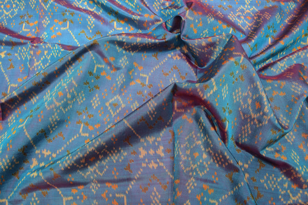 Patola saree in red and kya blue combination