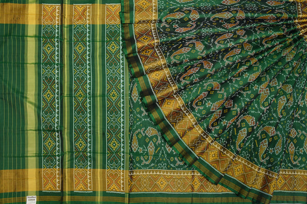 Patola saree in full Green colour