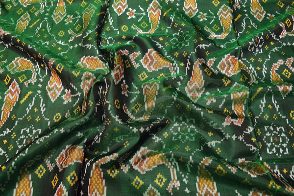 Patola saree in full Green colour