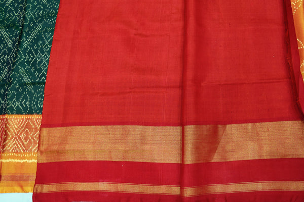 Patola saree in Red,Green and Yellow combination