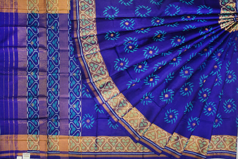 Patola saree in full blue colour