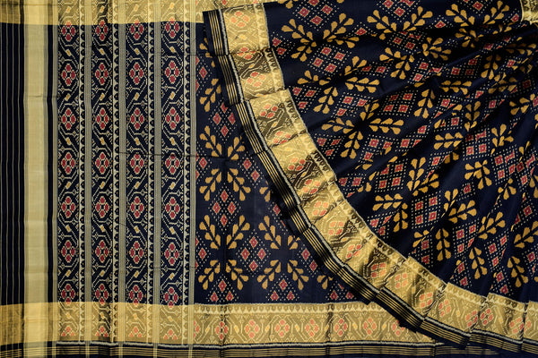 Patola saree in full black colour
