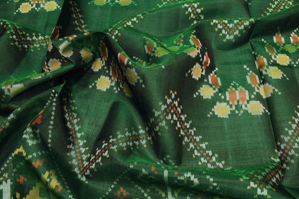 Patola saree in full Green colour