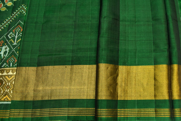 Patola saree in full Green colour