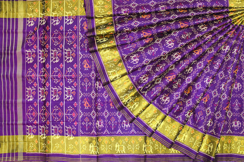 Patola saree in full purple colour