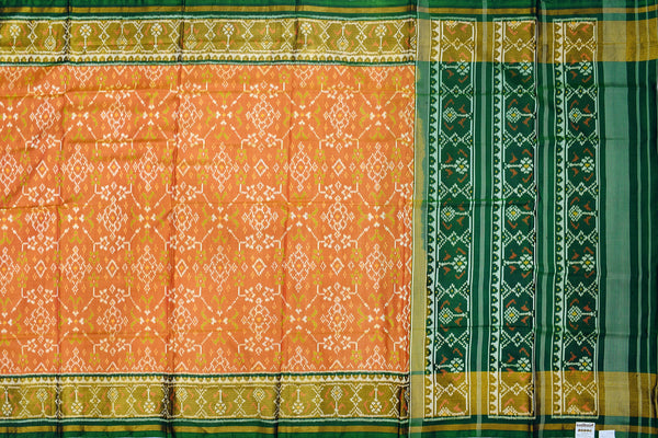 Patola saree in Green and Yellow combination
