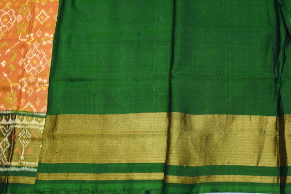 Patola saree in Green and Yellow combination