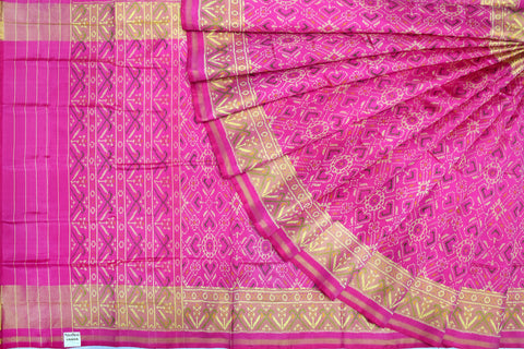 Patola saree in full pink colour