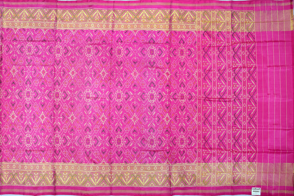 Patola saree in full pink colour