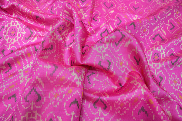 Patola saree in full pink colour