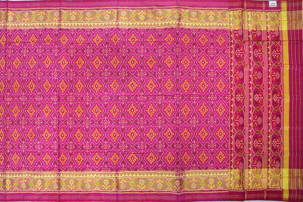 Patola saree in full pink colour