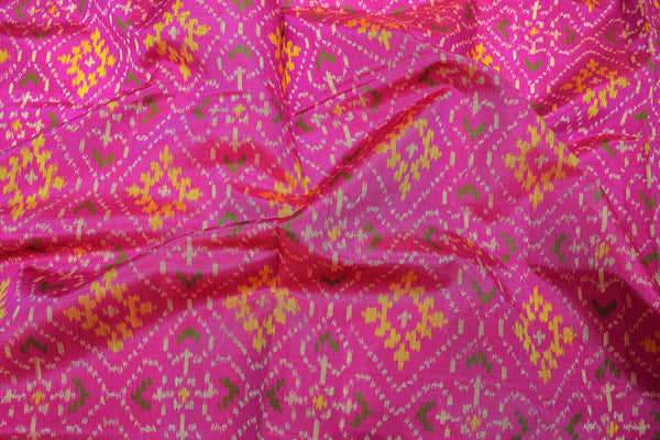 Patola saree in full pink colour