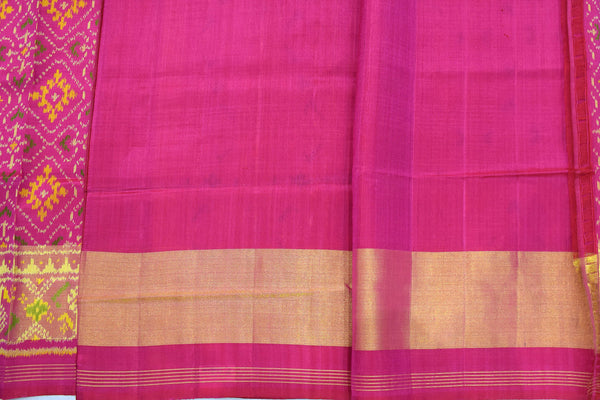 Patola saree in full pink colour