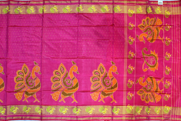 Patola saree in full pink colour