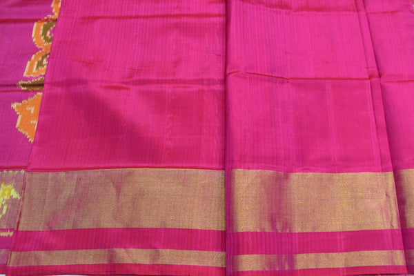 Patola saree in full pink colour