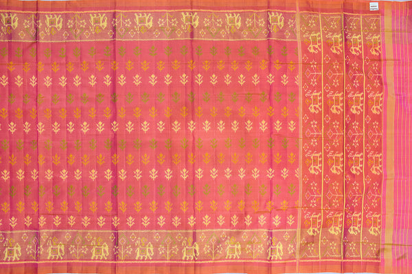 Patola saree in full pitch pink colour