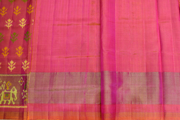Patola saree in full pitch pink colour