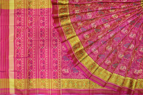 Patola saree in full pink colour