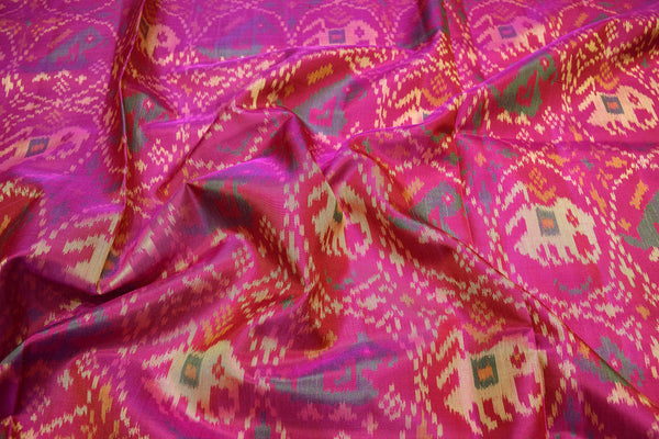 Patola saree in full pink colour