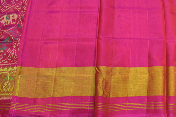 Patola saree in full pink colour