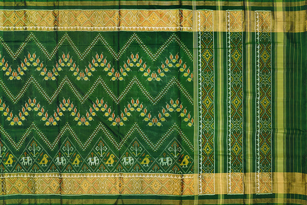 Patola saree in full Green colour
