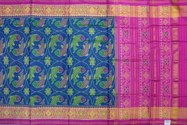 Patola saree in pink and blue combination
