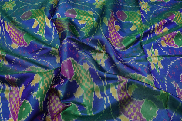 Patola saree in pink and blue combination