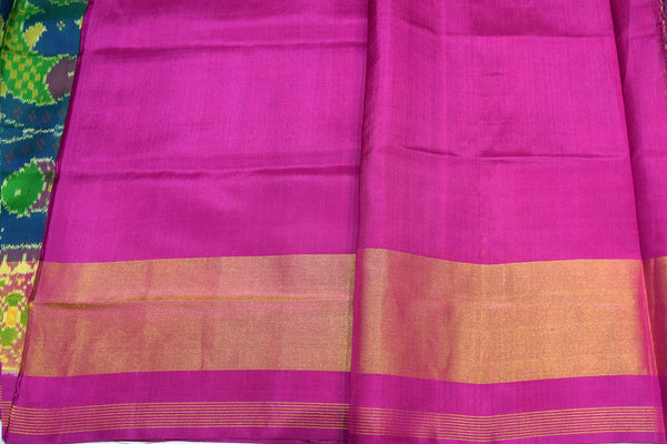 Patola saree in pink and blue combination
