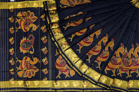 Patola saree in full black colour