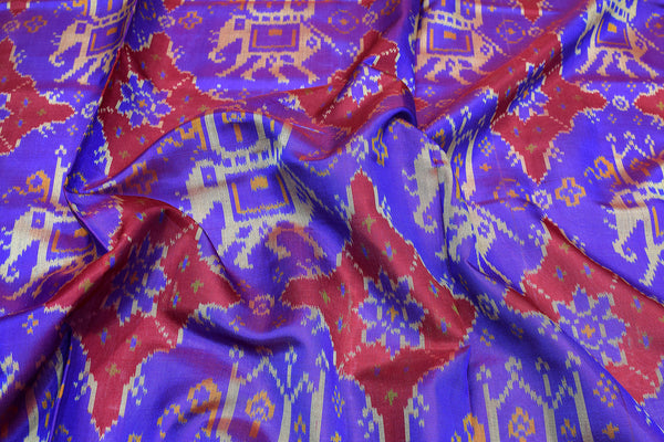 Patola saree in red and blue combination