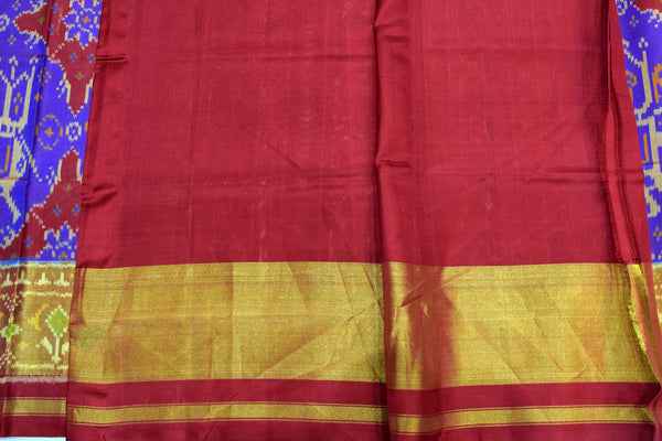 Patola saree in red and blue combination