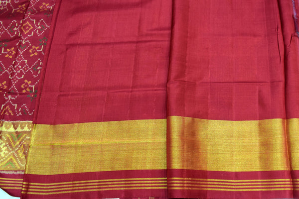 Patola saree in full maroon colour