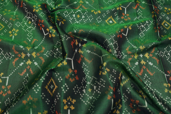 Patola saree in full green colour