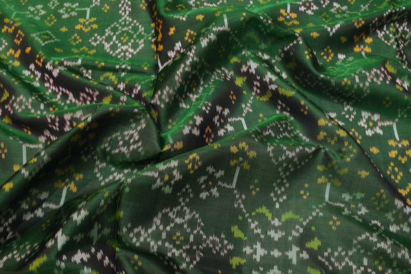 Patola saree in full green colour