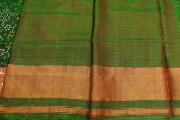 Patola saree in full green colour