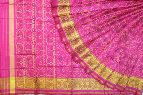 Patola saree in full pink colour