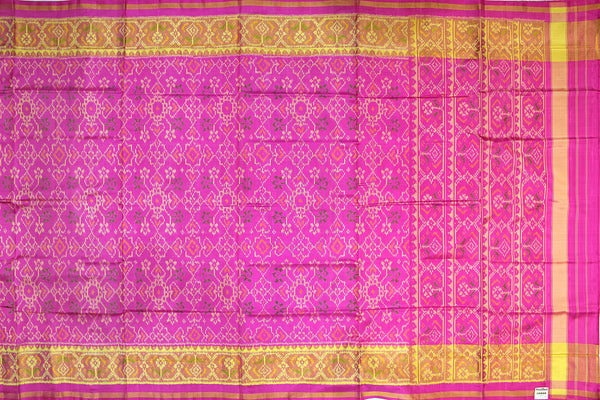 Patola saree in full pink colour