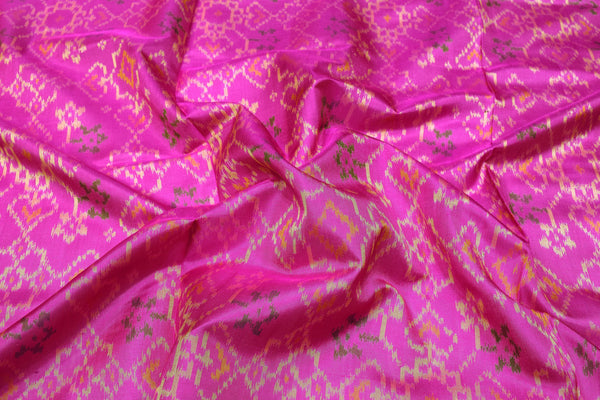 Patola saree in full pink colour