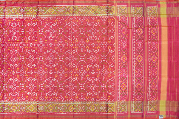 Patola saree in full baby pink colour