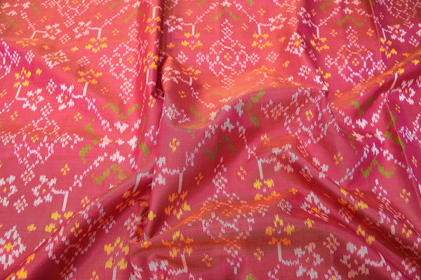 Patola saree in full baby pink colour