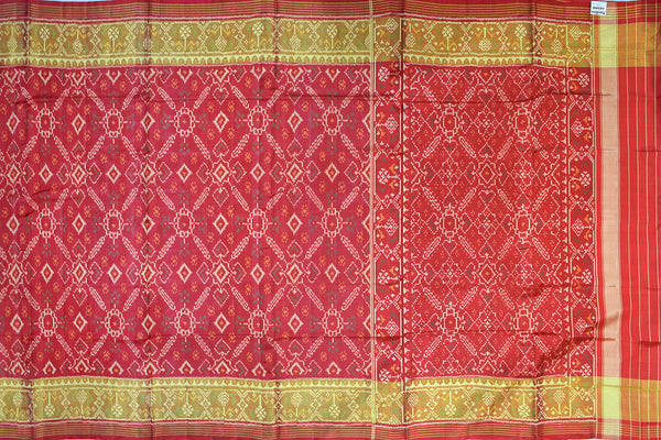 Patola saree in full red colour