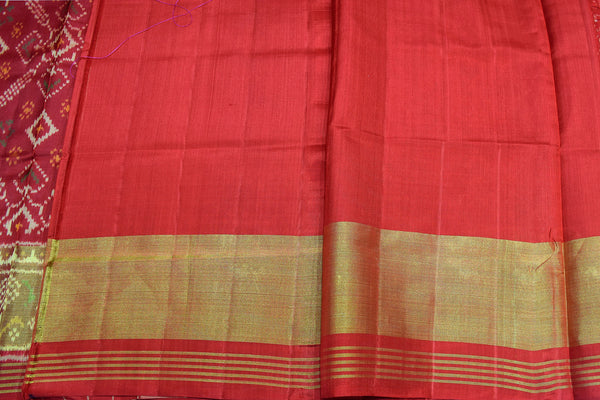 Patola saree in full red colour
