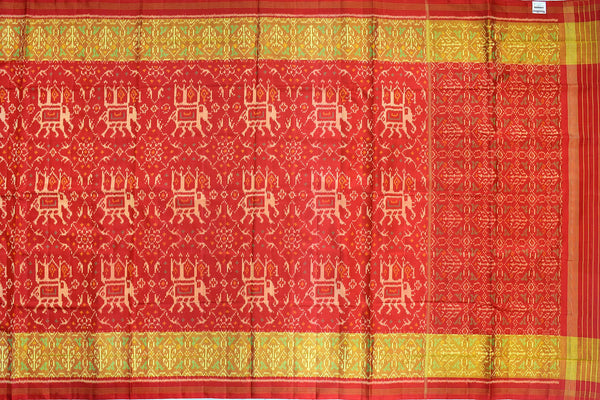Patola saree in full red colour