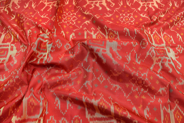 Patola saree in full red colour