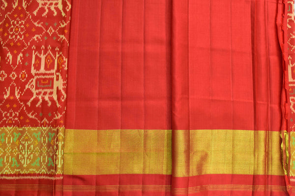 Patola saree in full red colour