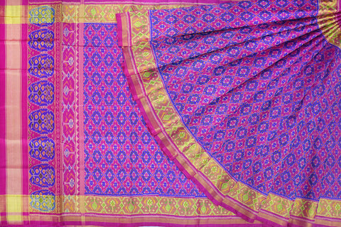 Patola saree in pink and blue combination