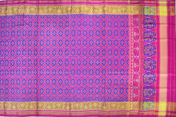 Patola saree in pink and blue combination